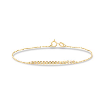 Half Bar Diamond Bracelet with Round Lab Grown 0.06ct Total Weight