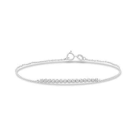 Half Bar Diamond Bracelet with Round Lab Grown 0.06ct Total Weight