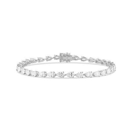 Tennis Bracelet with Pear Lab Grown 5.23ct Total Weight