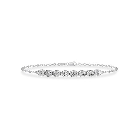 Bezel Diamond Bracelet with Oval Lab Grown 0.88ct Total Weight