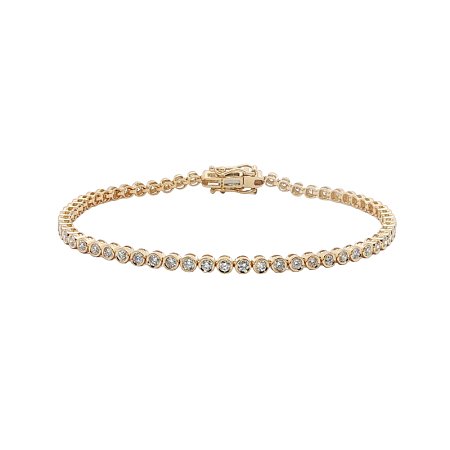 Bezel Tennis Bracelet with Round Lab Grown 1.51ct Total Weight