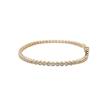 Bezel Tennis Bracelet with Round Lab Grown 1.51ct Total Weight