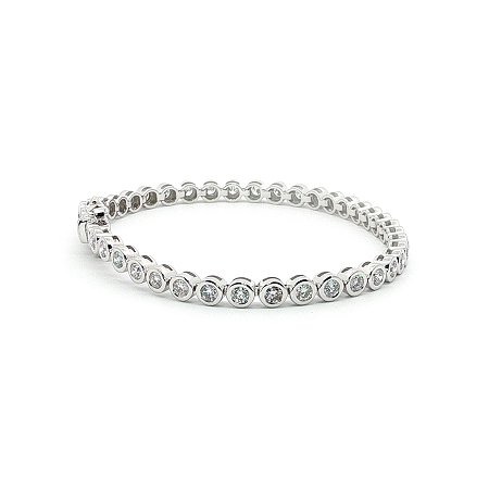 Bezel Tennis Bracelet with Round Lab Grown 3.02ct Total Weight