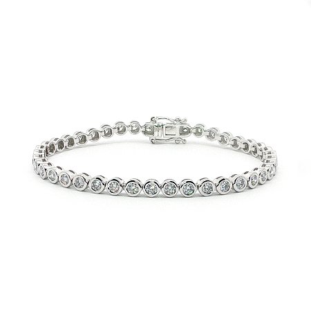 Bezel Tennis Bracelet with Round Lab Grown 3.02ct Total Weight
