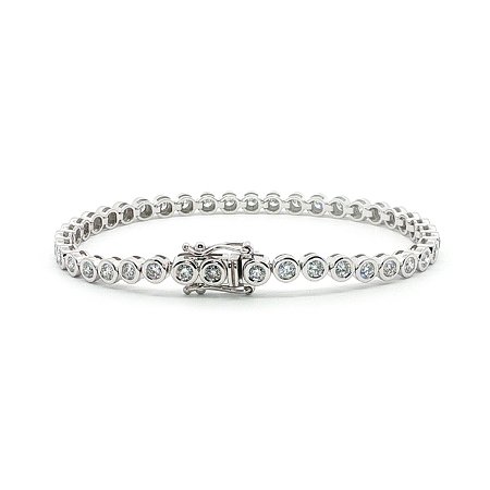 Bezel Tennis Bracelet with Round Lab Grown 3.02ct Total Weight