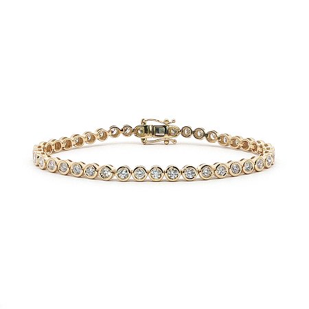 Bezel Tennis Bracelet with Round Lab Grown 3.02ct Total Weight