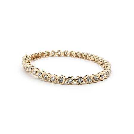 Bezel Tennis Bracelet with Round Lab Grown 3.02ct Total Weight