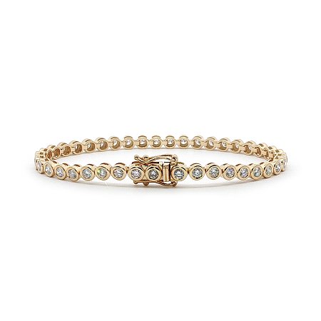 Bezel Tennis Bracelet with Round Lab Grown 3.02ct Total Weight