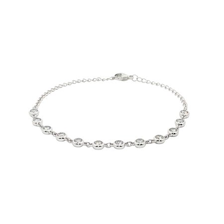 Bezel Chain Bracelet with Round Lab Grown Diamonds 1.2ct Total Weight