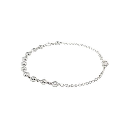 Bezel Chain Bracelet with Round Lab Grown Diamonds 1.2ct Total Weight
