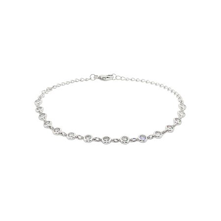 Bezel Chain Bracelet with Round Lab Grown Diamonds 0.76ct Total Weight