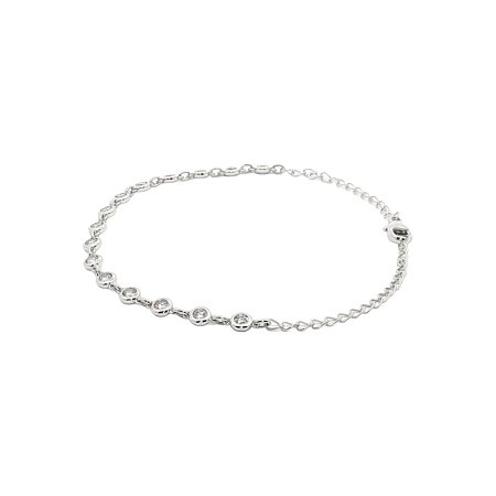 Bezel Chain Bracelet with Round Lab Grown Diamonds 0.76ct Total Weight