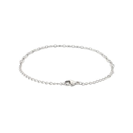 Bezel Chain Bracelet with Round Lab Grown Diamonds 0.76ct Total Weight