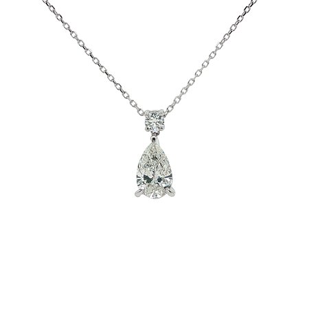 Diamond Necklace with Pear & Round Lab Grown 1.1ct Total Weight