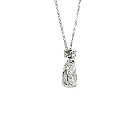 Diamond Necklace with Pear & Round Lab Grown 1.1ct Total Weight