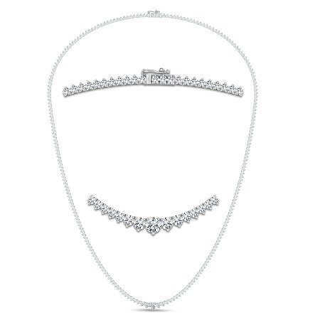 LG.18WG Graduating Tennis Necklace 3cts