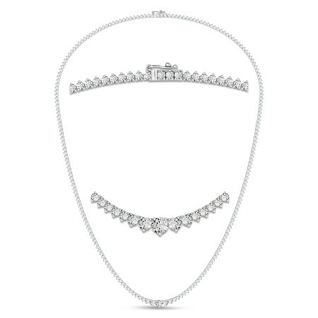 LG.18WG Graduating Tennis Necklace 5cts