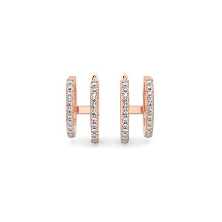 Earring Huggies with Natural Diamonds 0.16cts Total Weight