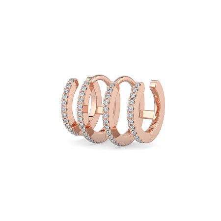 Earring Huggies with Natural Diamonds 0.16cts Total Weight