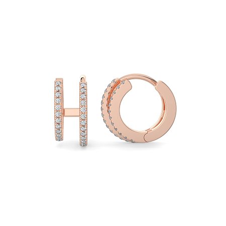 Earring Huggies with Natural Diamonds 0.16cts Total Weight