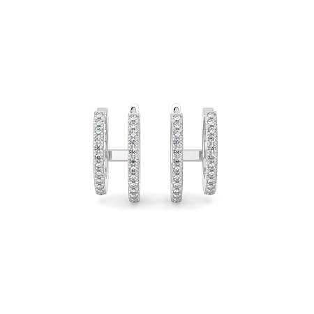 Earring Huggies with Natural Diamonds 0.16cts Total Weight