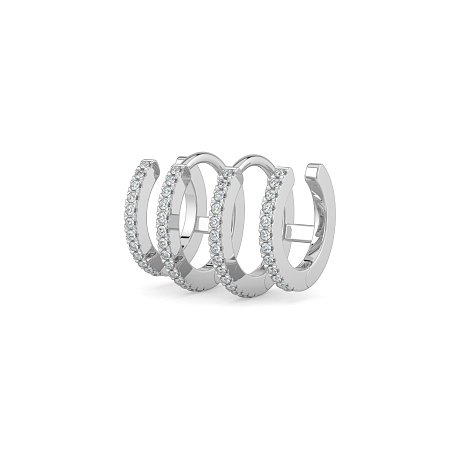 Earring Huggies with Natural Diamonds 0.16cts Total Weight