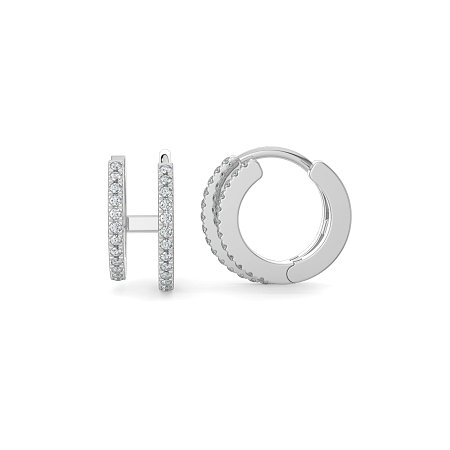 Earring Huggies with Natural Diamonds 0.16cts Total Weight
