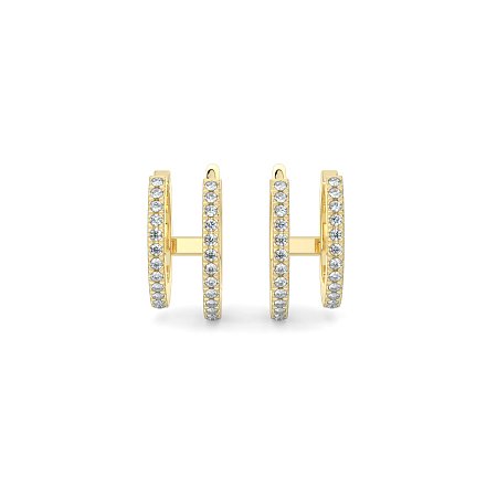 Earring Huggies with Natural Diamonds 0.16cts Total Weight
