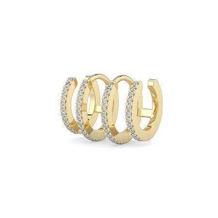 Earring Huggies with Natural Diamonds 0.16cts Total Weight