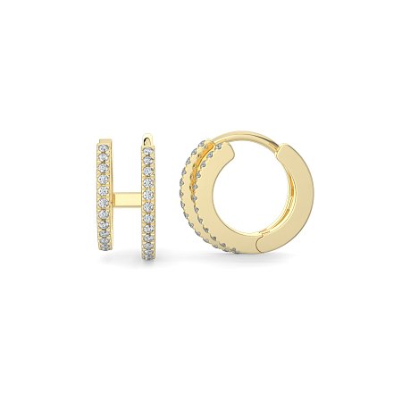 Earring Huggies with Natural Diamonds 0.16cts Total Weight