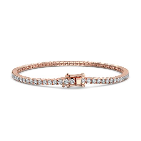 Tennis Bracelet with Round Natural Diamonds 3cts Total Weight