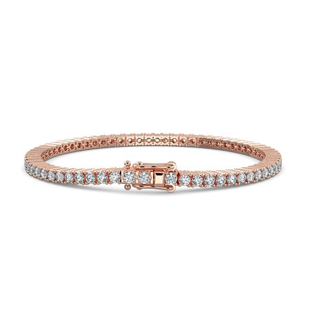 Tennis Bracelet with Round Natural Diamonds 4cts Total Weight