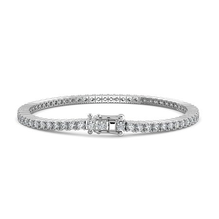 Tennis Bracelet with Round Natural Diamonds 4cts Total Weight