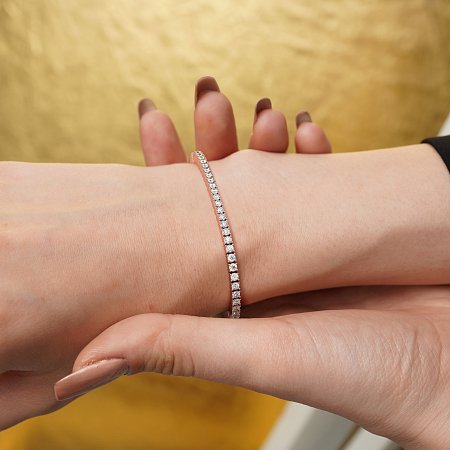 Tennis Bracelet with Round Natural Diamonds 4cts Total Weight