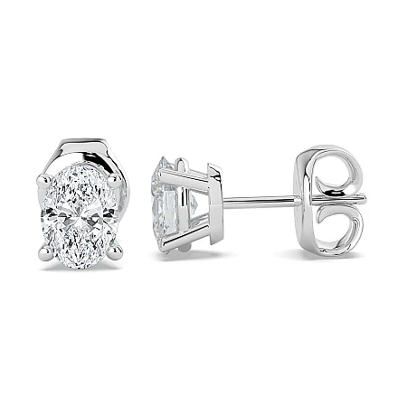 Earrings with 2 Lab Grown IGI Diamonds 2.06ct Total Weight