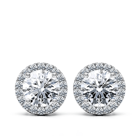 Earrings with 2 Lab Grown Diamonds 2.10cts Total Weight