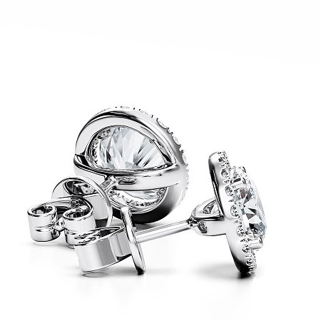 Earrings with 2 Lab Grown Diamonds 2.10cts Total Weight