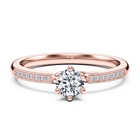 Petite Rene Bead Set Diamond Engagement Ring