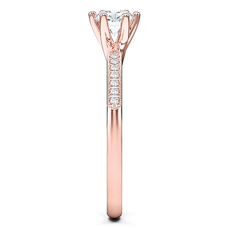 Petite Rene Bead Set Diamond Engagement Ring