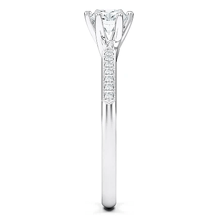 Petite Rene Bead Set Diamond Engagement Ring