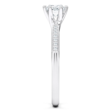 Petite Rene Bead Set Diamond Engagement Ring