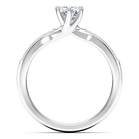 Petite Rene Bead Set Diamond Engagement Ring