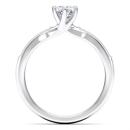 Petite Rene Bead Set Diamond Engagement Ring