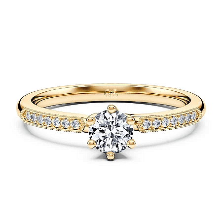 Petite Rene Bead Set Diamond Engagement Ring