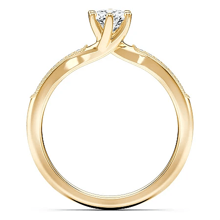 Petite Rene Bead Set Diamond Engagement Ring