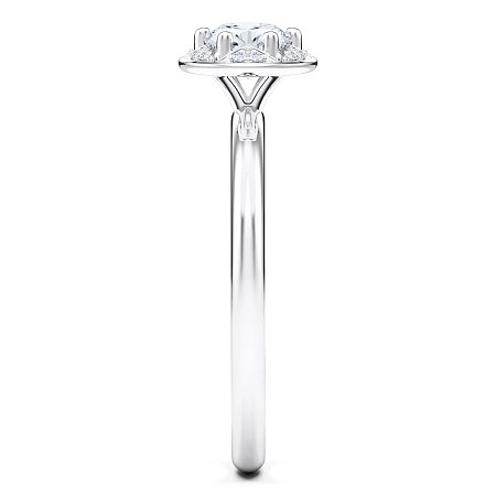 Petite Star Halo Diamond Engagement Ring