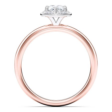 Petite Star Halo Diamond Engagement Ring