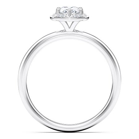 Petite Star Halo Diamond Engagement Ring