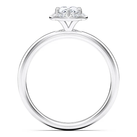 Petite Star Halo Diamond Engagement Ring