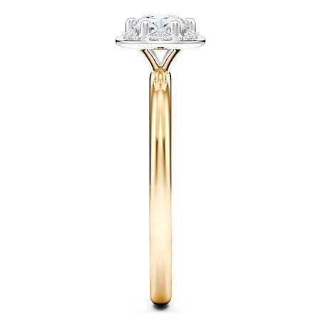 Petite Star Halo Diamond Engagement Ring